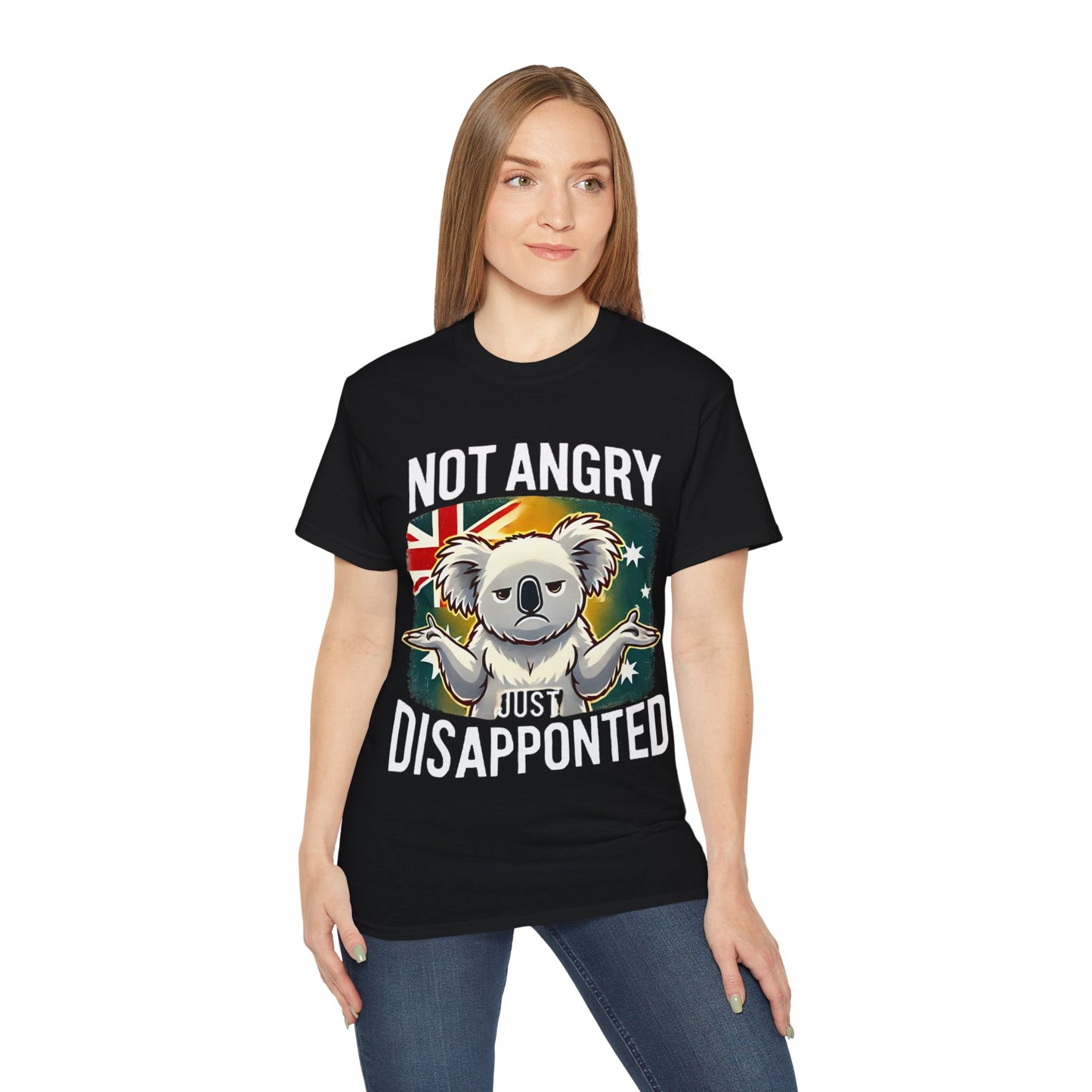 “Not Angry, Just Disappointed” – Aussie Koala Protest Tee (Limited Election Season Drop)